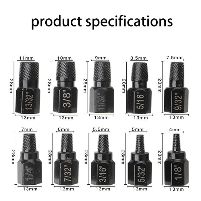 10PCS Broken Screw Remover Kit